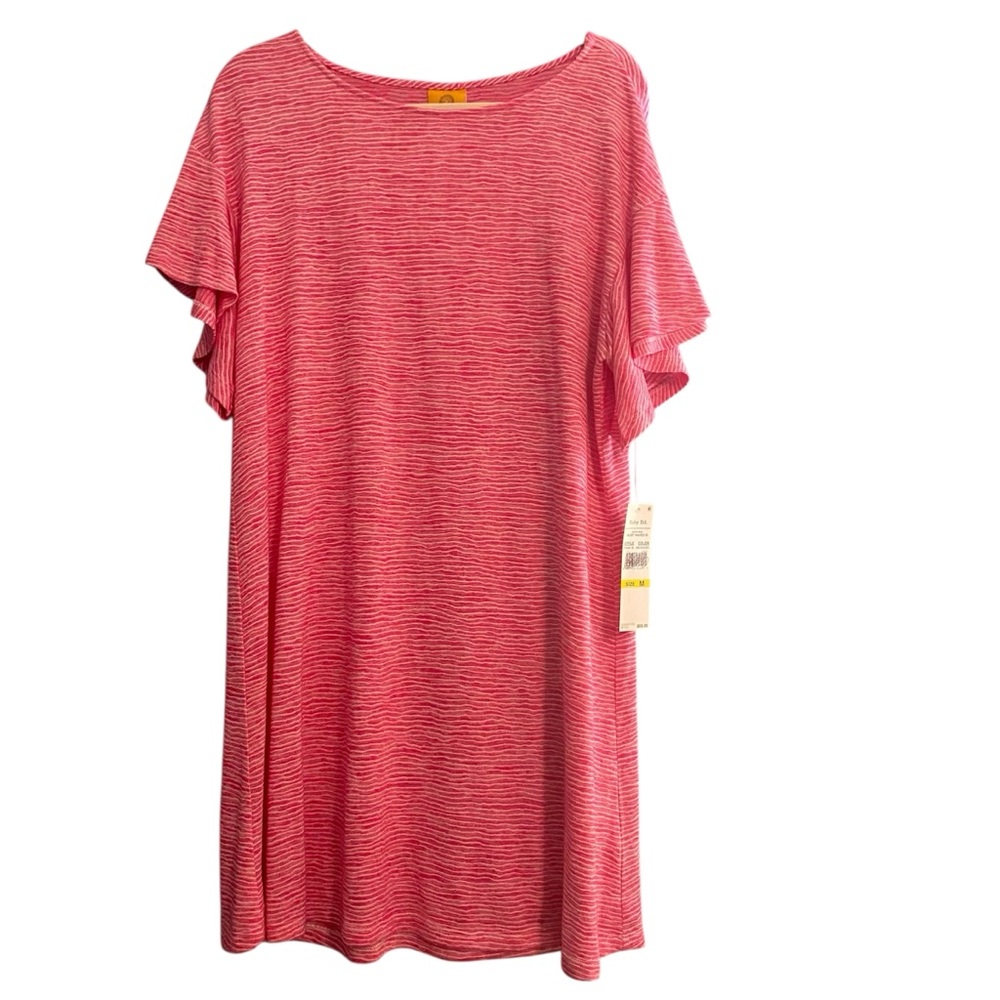 NWT Ruby Rd. Must Haves III Striped Space Dyed Flutter Sleeve Dress Sz M